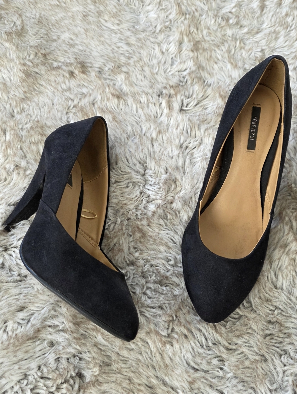 Forever 21 Pointed Toe Pump Heels Faux Suede Stiletto Heel Women's Size 7.5